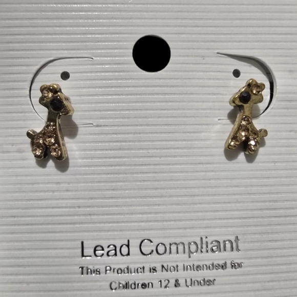 Rhinestone Stud Earrings Pick- Dolphin Star Crab Bow Paw Dragonfly Giraffe NWT - Picture 9 of 9